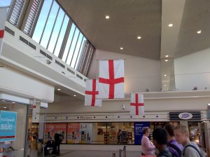 St Georges Cross displayed proudly in Ankerside